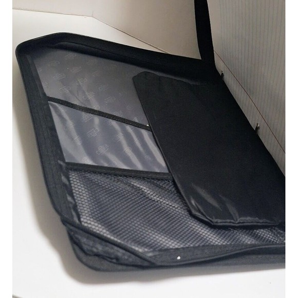 CASE-IT ZIPPER BINDER 'THE Z’ DOUBLE 1 ½ D RING BINDER STRAP HANDLE BLACK 3" - Picture 7 of 8